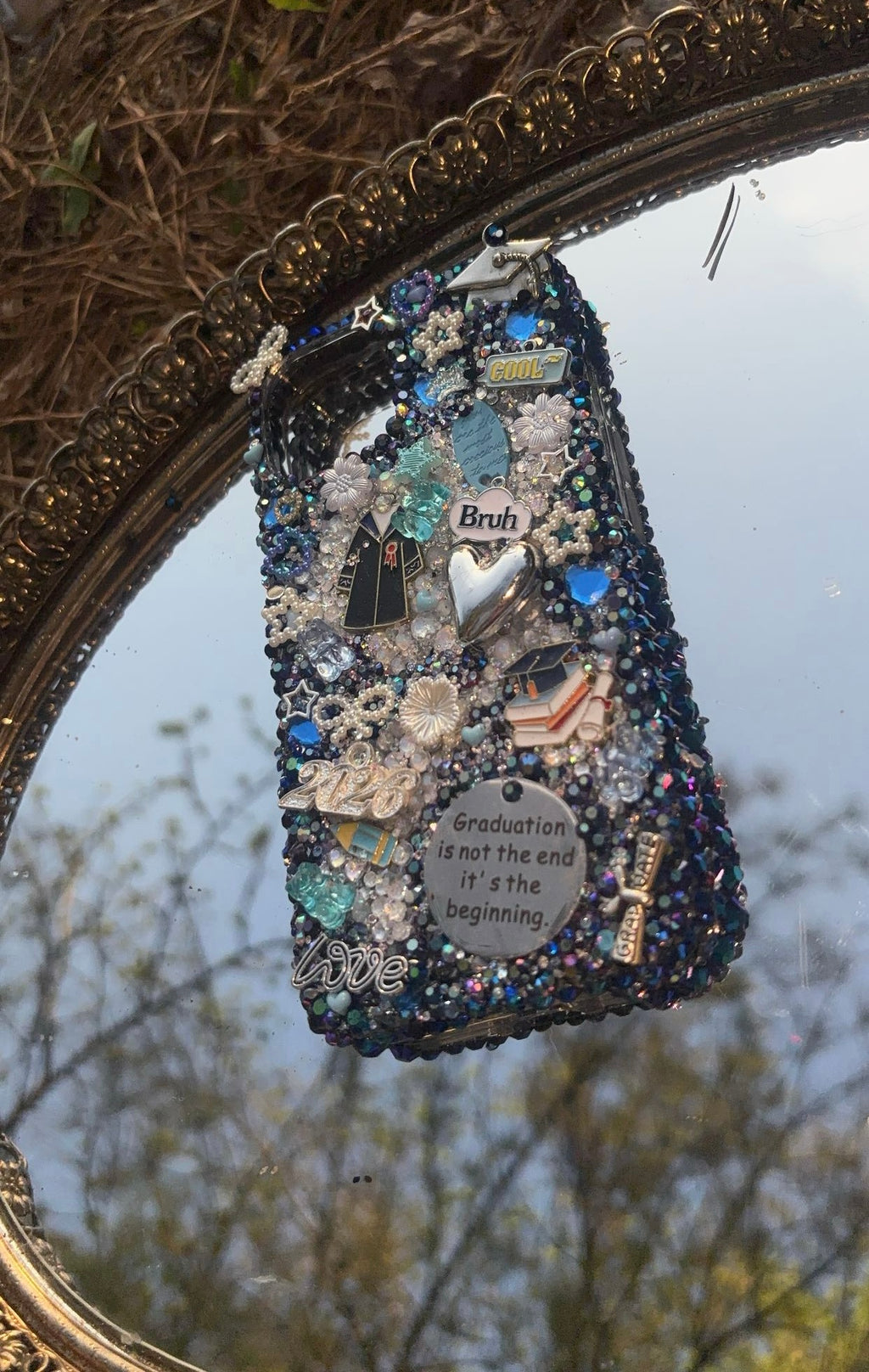 Blue and Silver Graduation/prom Junk Phone Case